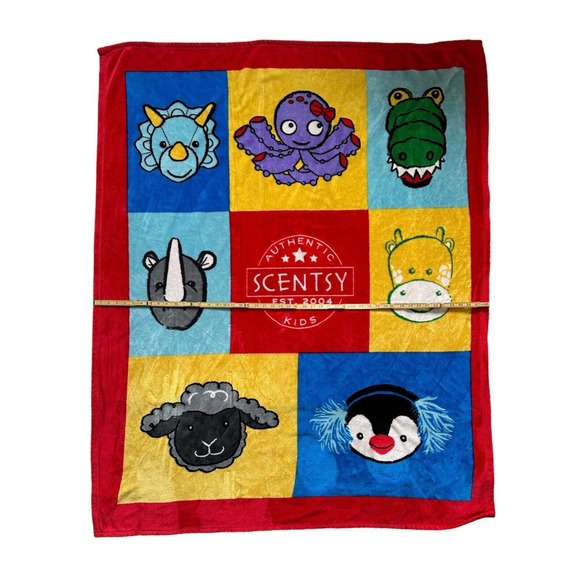 Scentsy Buddy Blanket Red Yellow Blue Animal Characters 2016 Baby Kids Lovey - Picture 3 of 5